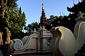 Myanmar - Mandalay, Shwe In Bin Kyaung a wonderful example of the Burmese unique teak architecture and wood-carving art. 